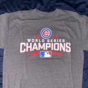 Chicago Cubs World Series Champions Gray T-Shirt. Size medium